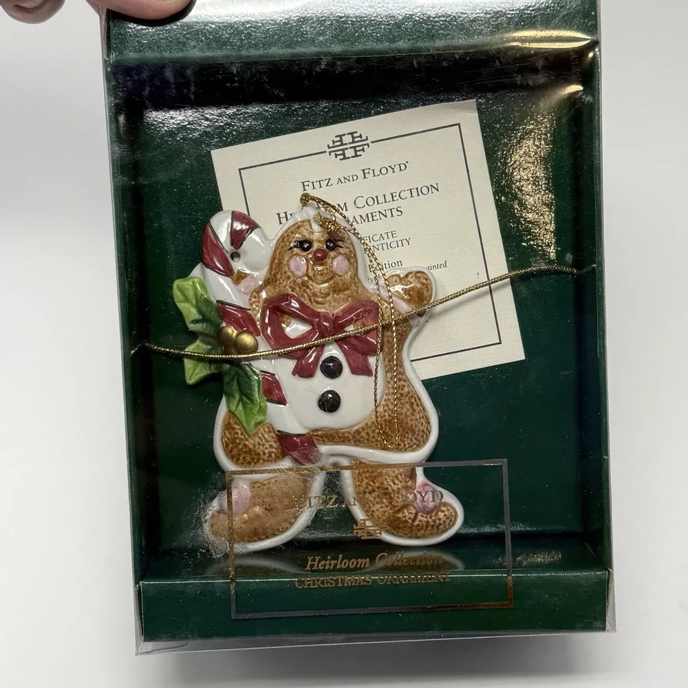 Fitz And Floyd Gingerbread Ornament - Heirloom Collection Sugar Plum